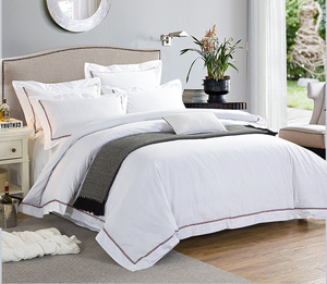 <span class=keywords><strong>Copripiumino</strong></span> in Raso di <span class=keywords><strong>Cotone</strong></span> Ricamato per Letto <span class=keywords><strong>Singolo</strong></span> Misura Twin - Product Image 1