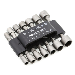 14pcs di Alimentazione Dado Set di Driver Dual Metrica e Standard Sae 1/4 "Gambo Cacciaviti Nutdrivers Presa Giradadi Bit trapano