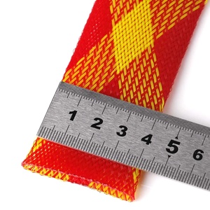 30mm PET Braided Flexible <strong>Cable</strong> Sleeve Red/Yellow <strong>Cable</strong> <strong>Hider</strong> - Product Image 2