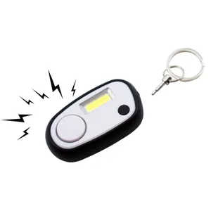 120DB LED安全报警钥匙扣灯，带蜂鸣器妇女和儿童自卫的便携式迷你塑料钥匙扣灯