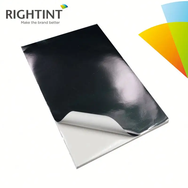 Flexography กาวสีเงินมันวาวแผ่นอลูมิเนียมฟอยล์ด้านหลังแผ่นฟอยล์สีเงินกระดาษสติกเกอร์สำหรับวัสดุฉลาก