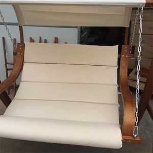 Larch <strong>Wood</strong> Outdoor <strong>Swing</strong> <strong>Seat</strong> with a Cream-coloured Canopy, for Gardens, Backyards, Poolside and Patios - Product Image 3