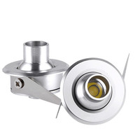 Luz descendente de forma redonda para techo, foco LED COB ajustable de ángulo de 360 grados, 1w