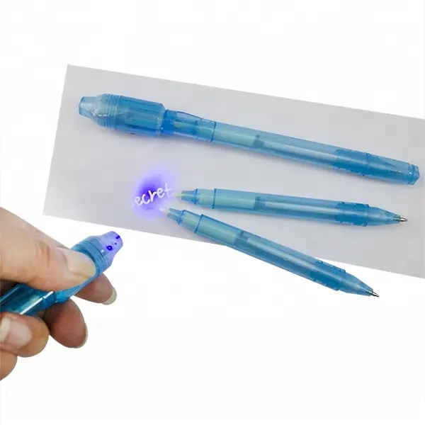 Double pointe marqueur 2 en 1 et stylo à bille stylo Invisible à lumière UV