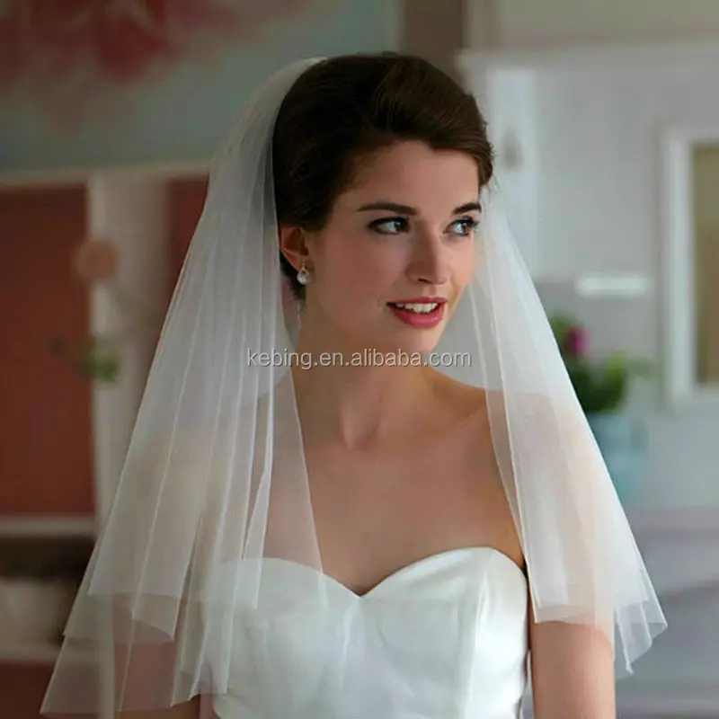 उच्च गुणवत्ता सुरुचिपूर्ण रेशम Tulle सफेद शादी घूंघट ठाठ दुल्हन पर्दा