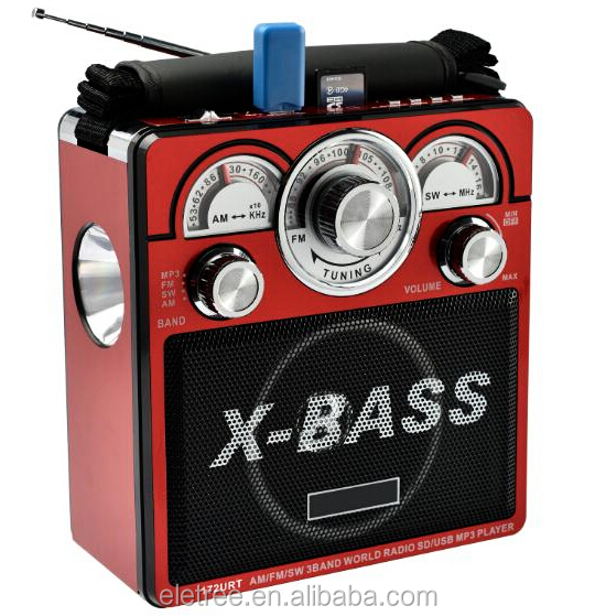 X-BASS 3バンド AM FM SWラジオ EL-172URT ポータブル・USB対応