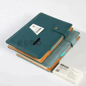 Caderno de couro com bolso para planejador de agenda diária com impressão de capa dura com design personalizado 2024