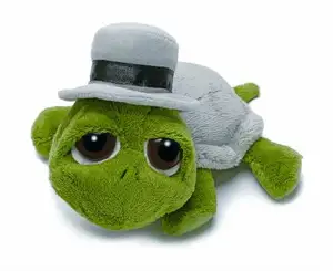 Wedding Bears 86297 C4 Shecky Groom turtle Teddy Bear with a white bow tie and a matching grey top hat