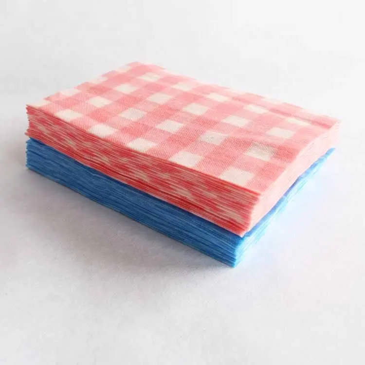 वर्ग पैटर्न 22 जाल सफाई कपड़ा Spunlace गैर बुना रसोई पोंछे