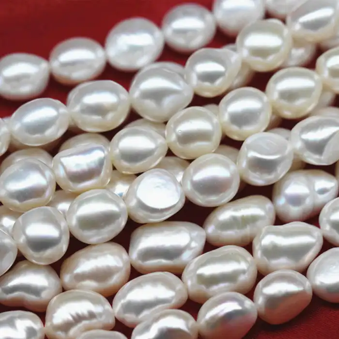 Pearl Strand Freshwater Pearls Strand 7-10mm AAA Grade Big Large Hole Size Real Natural Nugget Baroque Freshwater Fresh Water Cultured Pearl Strand String Beads Price