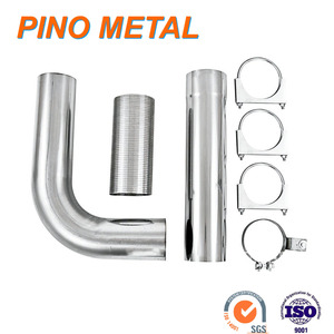 Kit de sistema de tubo de escape Universal, Kit de turbocompresor negro de 5 pulgadas, doble humo, Diesel - Product Image 5