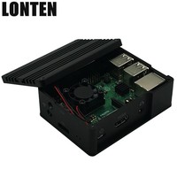 Lonten nouveau boîtier en aluminium boîtier avec ventilateur dissipateur de chaleur pour Raspberry PI 3B +/3B ASUS Tinker S