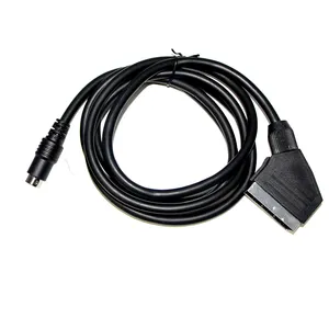 RGB/RGBS 21pin 20pin Bện Và Sheilding Vàng Tv Box SEGA MD2 Gam 2M Mini Din 6 Pin 9pin 10 Pin Video Scart Cáp