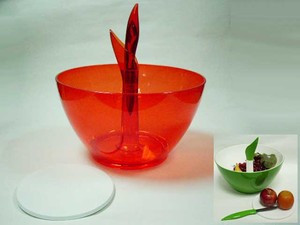 Petits bols à fruits en plastique de couleur verte uniques - Product Image 5