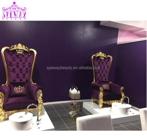 Chaise de massage des pieds spa pédicure avec lavabo blanc pour trône princesse manucure moderne et professionnelle de luxe violet - Product Image 1
