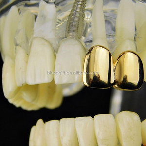 Rejilla Dental <span class=keywords><strong>de</strong></span> Dos <span class=keywords><strong>Dientes</strong></span> Chapada en <span class=keywords><strong>Oro</strong></span> <span class=keywords><strong>de</strong></span> 14K Estilo Hip Hop Blues RTS con Kit <span class=keywords><strong>de</strong></span> Molde <span class=keywords><strong>de</strong></span> Silicona TG153 - Product Image 4