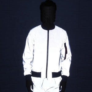 Hi Vis Trung Quốc Thở Lưới Lót Sáng Bóng Nylon Bạc Màu Xám Phản Chiếu Chống Thấm Nước Xe Máy An Toàn Áo Khoác - Product Image 3