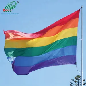 Grosir 3X5 Poliester Bendera Perdamaian, LGBT Lesbian Pelangi Gay Pride Bendera