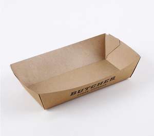 <span class=keywords><strong>Caja</strong></span> de embalaje personalizada para llevar, bote para pan, perritos calientes, diferentes tipos de bandeja de papel Kraft para perros calientes - Product Image 4