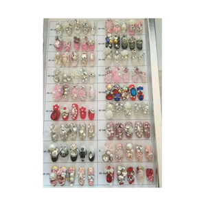 24 pièces/boîte, <span class=keywords><strong>faux</strong></span> <span class=keywords><strong>ongles</strong></span> de <span class=keywords><strong>mariée</strong></span> de luxe faits à la main, 3D, diamants, autocollants, magnifiques <span class=keywords><strong>ongles</strong></span> de mariage - Product Image 3