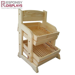 Cao cấp bằng gỗ đa tầng cán bánh mì hiển thị đứng với bánh xe cho cửa hàng bánh ngọt tươi trình bày và dễ dàng di chuyển - Product Image 2