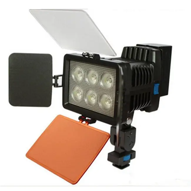 LED-5010A cámara de vídeo de 15W, 6 luces LED para equipo fotográfico, batería NP-F570 F770 F970