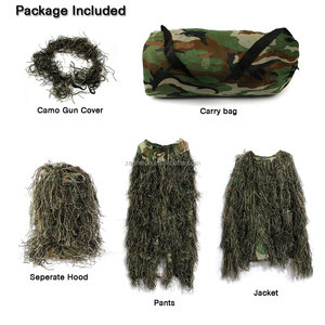 Outdoor Full <strong>Body</strong> 3D Grass Camouflage Ghillie <strong>Suit</strong> Personal Defense Equipment