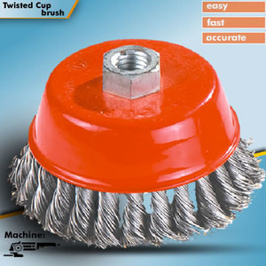 De hierro con nudos trenzado de alambre de acero taza de cepillo para la limpieza, pulido, desbarbado - Product Image 1