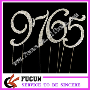 1set Top vendita forniture per feste 12cm di cristallo con strass numero Topper torta di compleanno Topper torta Topper - Product Image 6