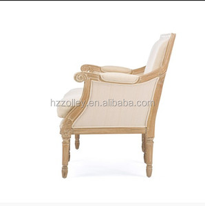 Kayu dan <span class=keywords><strong>Linen</strong></span> fabric berlapis Tradisional Perancis Kursi Empuk <span class=keywords><strong>sofa</strong></span> - Product Image 3