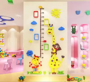 Schöne 3D Wanda uf kleber Höhe messen für Baby Kinderzimmer Giraffe Höhe messen Wanda uf kleber