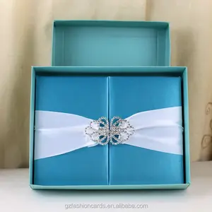 Caja de invitación de boda de seda de lujo, diseño personalizado, gran oferta