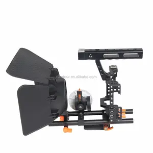 DSLR Stabilizzatore Video Film Film Rendendo Cage Fotocamera con 15mm Rod Rig Sistema di Kit per Sony A7/A7II/A7s/A7r/A7Rii Panasonic GH4