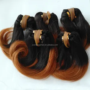 Mèches courtes brésiliennes ombrées deux tons 8A + Grade 6 pouces, extensions de cheveux vierges brésiliens ombrés