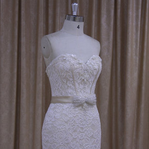 XF1013 muestra real de moldeado sin tirantes de la trompeta del organza vestido de novia para la novia - Product Image 3