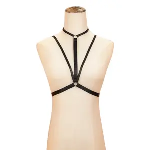 Mulheres Lingerie Escravidão Elástica Lingerie Bralette Bralet Colheita Bustier Bra Harness Gaiola