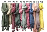 Di modo maxi famoso ammirevole casual womans sciarpe sciarpa del silenziatore involucri moderna tie-dyed nappe ombre striscia di cotone scialle hijab