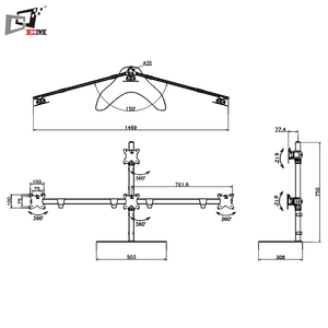 Bàn Xoay Linh Hoạt Xoay 150 Độ Giá Đỡ Màn Hình Quad Mount Màn Hình LCD Hỗ Trợ Màn Hình 15 Đến 30 Inch - Product Image 4