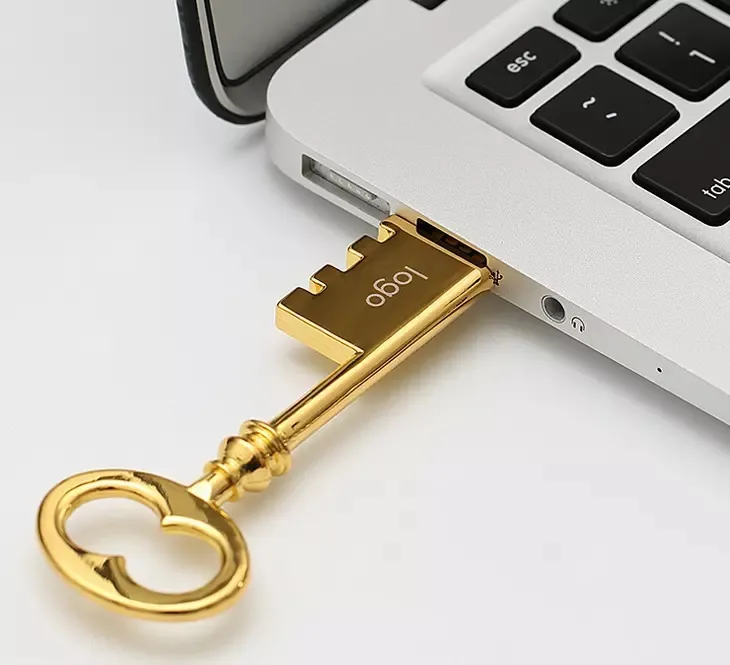 Gold/Silver Metal Key USB Pen Drive Flash Memory USB