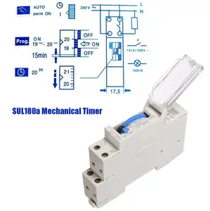 SUL180a 24 horas temporizador interruptor analógico tiempo interruptores alimentado por batería SUL160a 24 horas temporizador interruptor