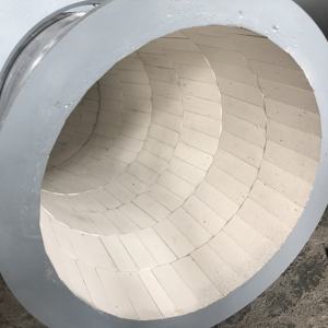 Resistente all'usura tubo in acciaio al carbonio/gomito con allumina piastrelle di ceramica fodera - Product Image 5