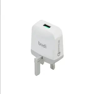 budi quick charger plug cube QC3.0 smart IC USB Wall Adapter Dual Port Quick charger Cube Wall Plug.