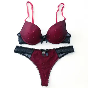 Buy Clovia Lace Bra Panty Set With Babydoll & Thong - Maroon Online