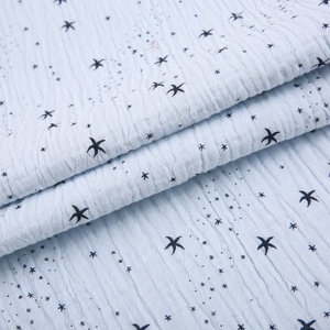 Couverture en coton biologique à motif étoiles pour bébé, <span class=keywords><strong>double</strong></span> couche, en <span class=keywords><strong>gaze</strong></span> de coton, mousseline peignée, blanc, certifié dot, 100% - Product Image 3