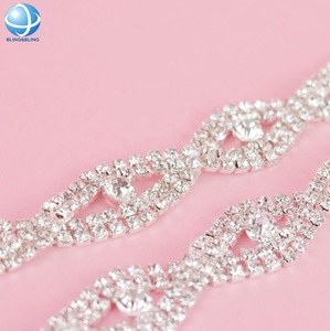 シルバークリスタルビキニチェーンバックルオーバルラインストーンコネクタ下着アクセサリー用 - Product Image 3