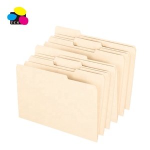 Papeterie en gros, 7 à 10 couleurs disponibles, 100 par boîte, classeur à 3 onglets en papier manille coloré - Product Image 1