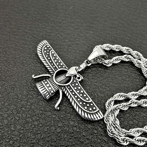 Vintage Old Silver <span class=keywords><strong>Zoroastrisme</strong></span> Anneau Pendentif Mazdaism Collier En Acier Inoxydable - Product Image 4