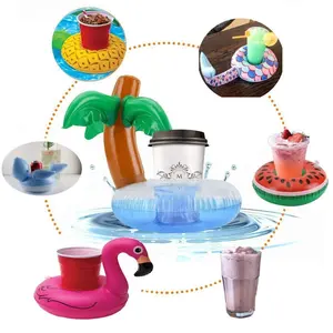Opblaasbare Drink Houders, Drinken Drijft Opblaasbare Cup Onderzetters Met Mini Air Pomp Voor Zwembad Party En Kinderen Bad Speelgoed