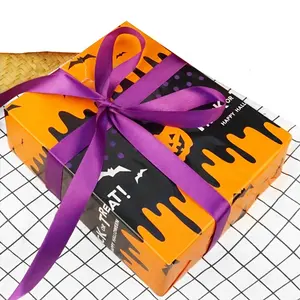 Huadefeng 80gsm Papier Materiaal Oranje Bruin Halloween Party Decoratie Cadeaupapier