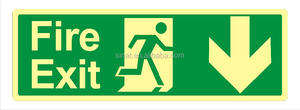لا توجد علامات السلامة في الخروج من النار PVC المضيئة باللون الأخضر ، علامات السلامة للتوهج للبناء - Product Image 2